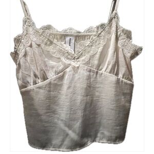 White Lace Trim Cami Top